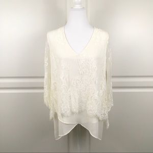 Karen Kane Lace Overlay Top